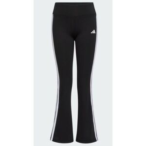 Adidas Girls AEROREADY 3-Stripes Flare Leggings Black White Pants Size S New